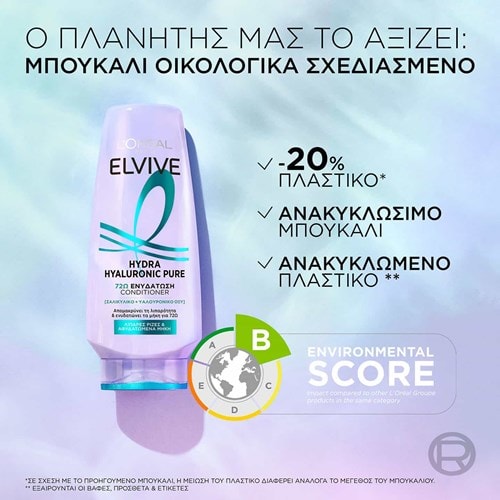 Elvive Hyaluron Pure Conditioner βιωσιμότητα
