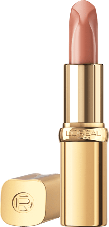 2023 OAP Makeup COLOR RICHE Nude Of Worth SATIN Shade 505 Opened Cap Laying Down Pack Front