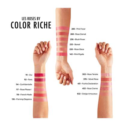 Oap Makeup Color Lipstick Color Riche Satin Rose Family Skintone Fair Armswatches
