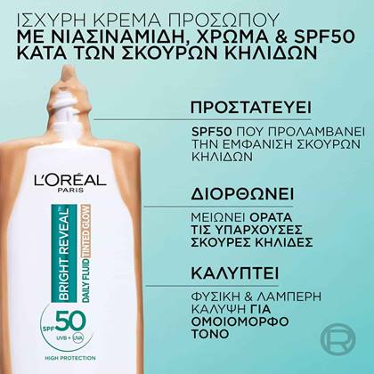 Bright Reveal Κρέμα με Νιασιναμίδη, Χρώμα & SPF50 Πλεονεκτήματα